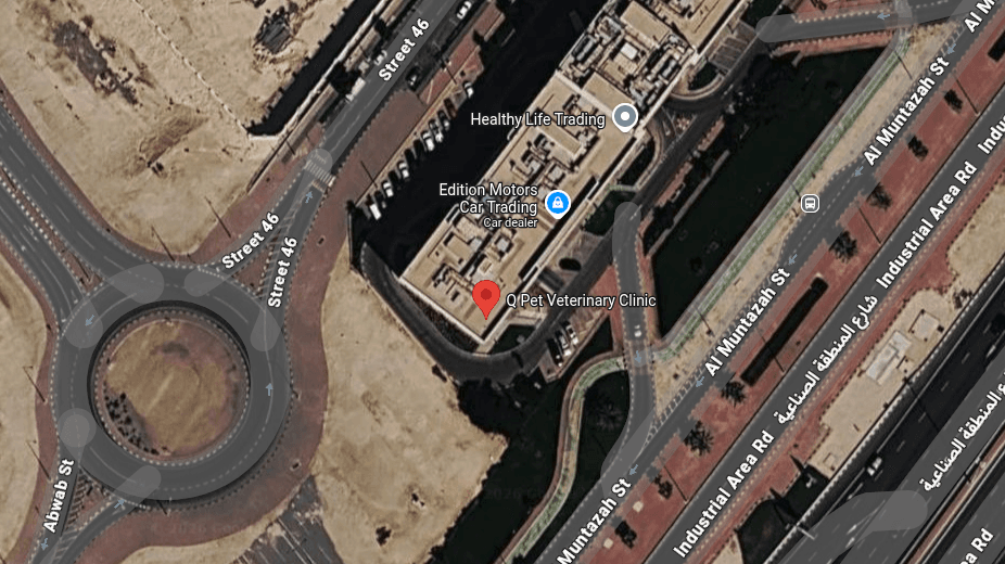 Map showing QPet Veterinary Clinic location in Doha